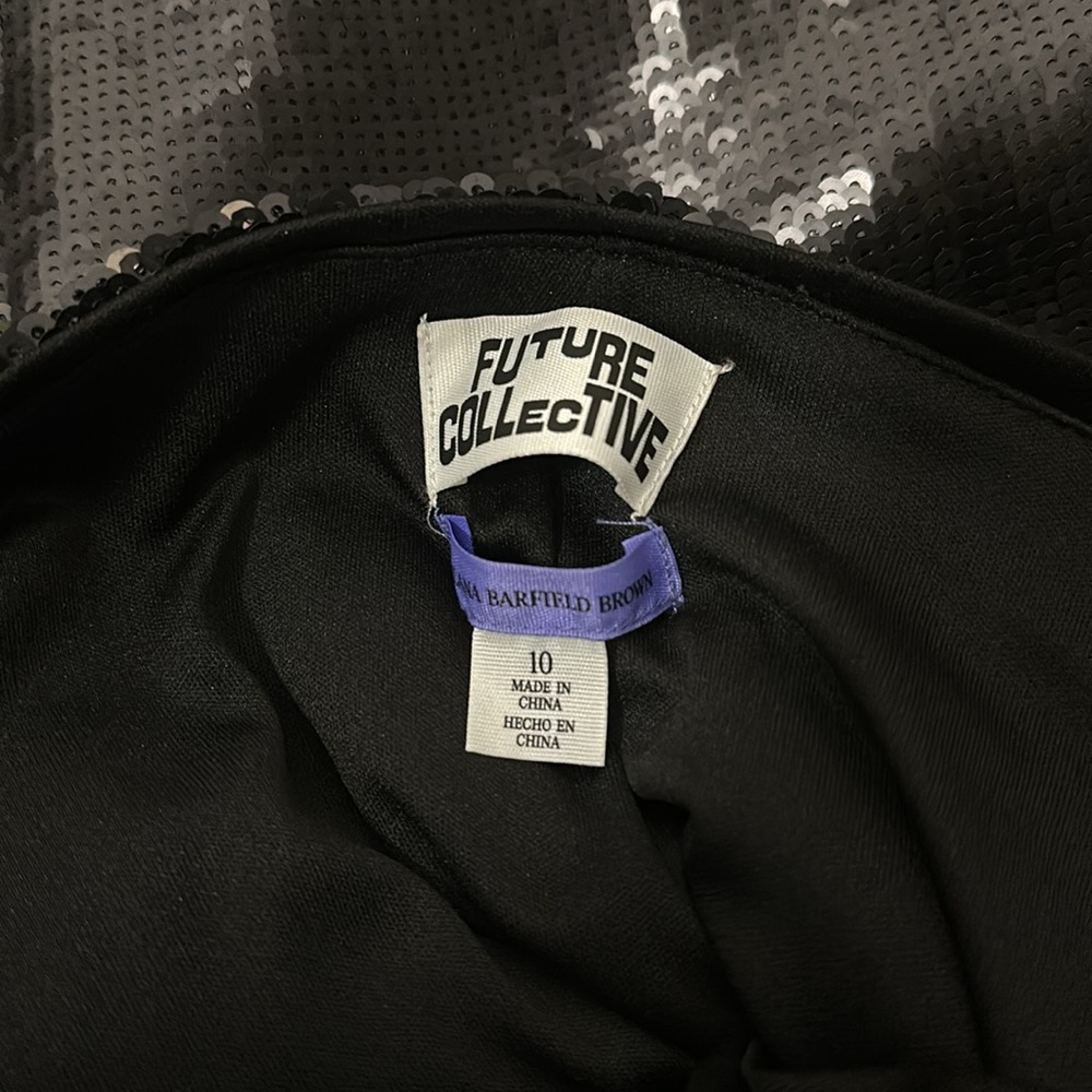 Black Sequin Two Piece Set- Button Down & Flare P… - image 5